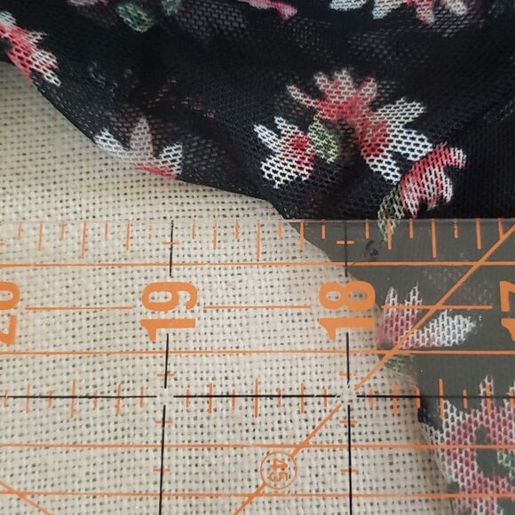 INC International Concepts Top Womens sz Large Sheer Ruched Floral Long Sleeve - Picture 5 of 6